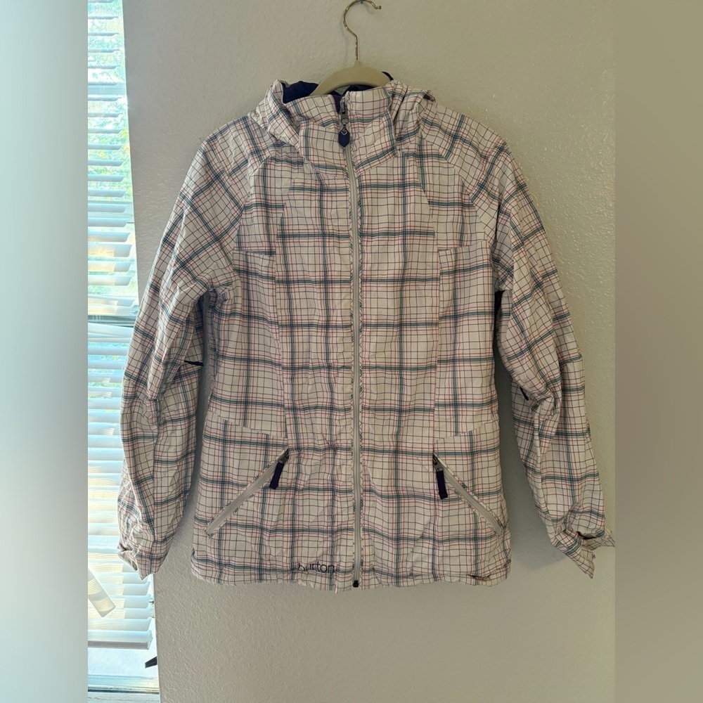 Burton White and Blue Plaid Casual Shirt